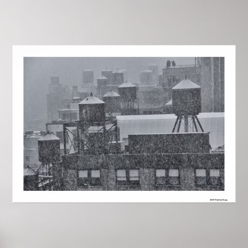 Tours d'eau de NYC pendant la tempête anormale de  Affiches