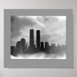 Tours jumelles - noir et blanc affiche