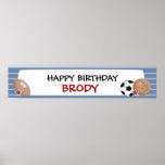 TOUS LES sports anniversaire d'ÉTOILES ou bannière Poster