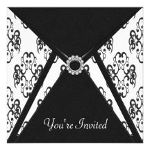 Tous occasionnent la partie noire de damassé invitation