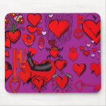 Tous ont aimé - des coeurs et thème d'amour de pas tapis de souris