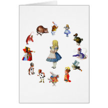 TOUT AUTOUR D'ALICE AU PAYS DES MERVEILLES CARTE DE VŒUX