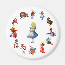 TOUT AUTOUR D'ALICE AU PAYS DES MERVEILLES MAGNETS POUR RÉFRIGÉRATEUR
