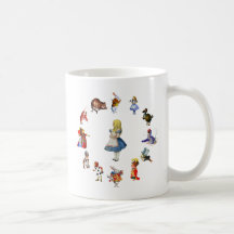 TOUT AUTOUR D'ALICE AU PAYS DES MERVEILLES TASSE À CAFÉ