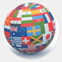 TOUT LE GLOBE DE DRAPEAUX AUTOCOLLANT