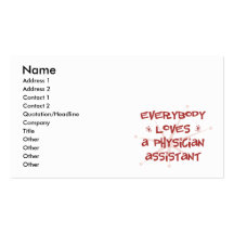 Tout le monde aime un assistant de médecin modèle de carte de visite