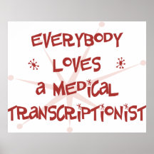 Tout le monde aime un Transcriptionist médical Affiches
