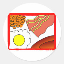 Toute la journée petit déjeuner autocollant rond