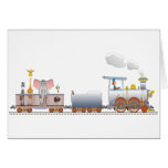 Train animal carte de vœux