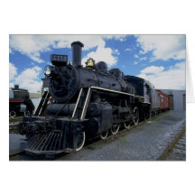 Train antique cartes de vœux