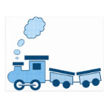 Train bleu de Choo Choo Cartes Postales