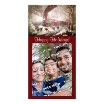 Train bloqué par la neige Photocard Cartes De Vœux Avec Photo