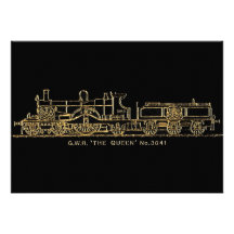 Train britannique de vapeur de GWR, "la reine", 30 Faire-parts