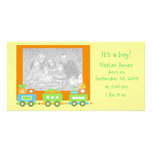 Train de bébé cartes de vœux avec photo