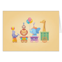 Train de cirque de Kawaii cartes