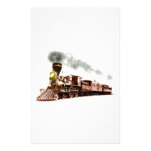 Train de cuivre papier à lettre customisé