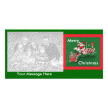 Train de sucrerie du père noël carte avec photo