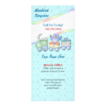 Train d'oiseau bleu motif pour double carte