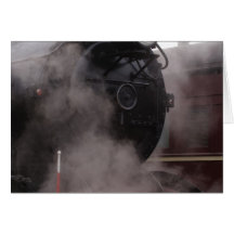 Train noir de vapeur carte de vœux