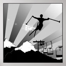 traînée de poudre de ski affiche