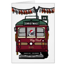 Tram de Noël Cartes De Vœux