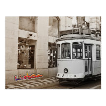 Tram et couleur de Lisbonne Carte Postale