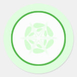 Tranche de concombre. Vert et blanc Autocollants Ronds