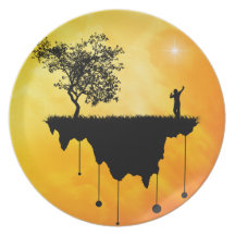 Tranche de la terre assiettes