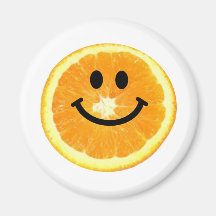 Tranche orange souriante magnets pour réfrigérateur