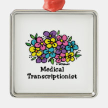 Transcriptionist médical des fleurs 2 décorations de noël
