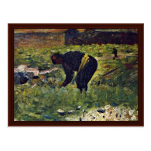 Travail d'Au de Paysan par Seurat Georges Carte Postale