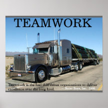 Travail d'équipe de camion poster