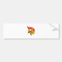Travailleur communiste avec l'étoile de drapeau ro adhésif pour voiture