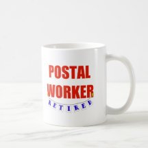 TRAVAILLEUR POSTAL RETRAITÉ TASSE À CAFÉ