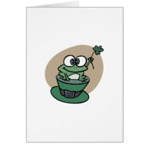 Trèfle de n de grenouille de jour de St Patricks Cartes De Vœux