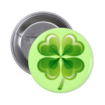 TRÈFLE DE QUATRE FEUILLES BADGE AVEC ÉPINGLE