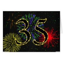 trente-cinquième Invitation de fête d'anniversaire Cartes De Vœux