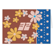 trente-deuxième anniversaire carte