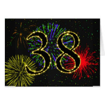 trente-huitième Invitation de fête d'anniversaire Carte De Vœux