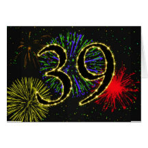 trente-neuvième Invitation de fête d'anniversaire Carte De Vœux