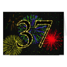 trente-septième Invitation de fête d'anniversaire Cartes De Vœux