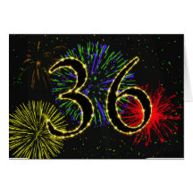 trente-sixième Invitation de fête d'anniversaire Cartes De Vœux