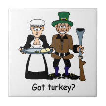 Trépied drôle de tuile de thanksgiving carreaux
