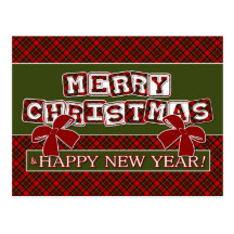 Très Noël de plaid Carte Postale