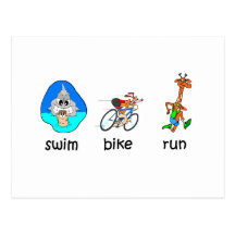 Triathlon drôle carte postale
