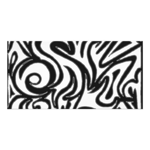 tribal noir et blanc de fantôme cartes avec photo
