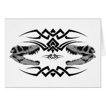 Tribal T-Rex Skulls black Card