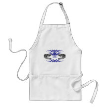 Tribal T-Rex Skulls blue Aprons