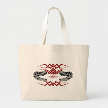 Tribal T-Rex Skulls red Bags