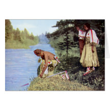 Tribu en chef de Blackfeet de brume de robe longue Cartes De Vœux